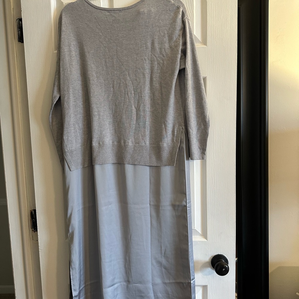 J. Jill Wearever Collection Mixed Media Maxi Dress Light Gray - Picture 4 of 4